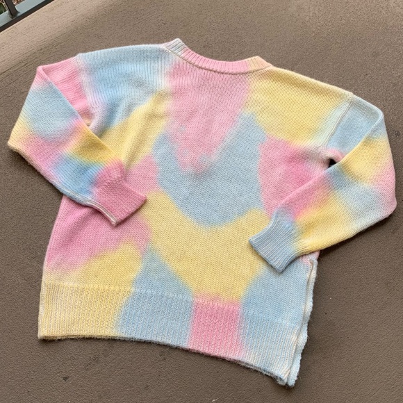 LoveShackFancy Naveen Cotton Candy Tie Dye V Neck Sweater - Picture 9 of 9